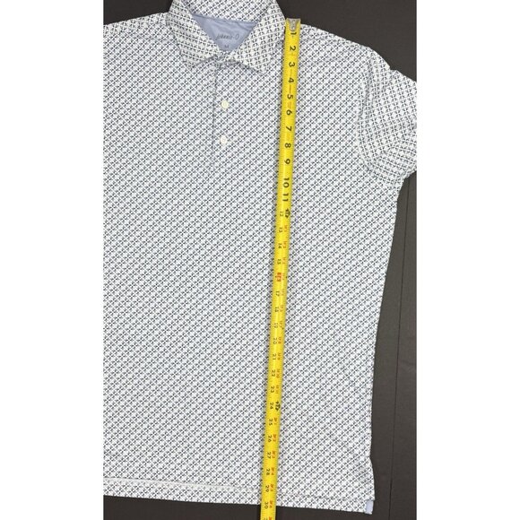 Johnnie-O Mens Polo Shirt Preston Trail Golf Club Size Medium Performance Print - Picture 9 of 9